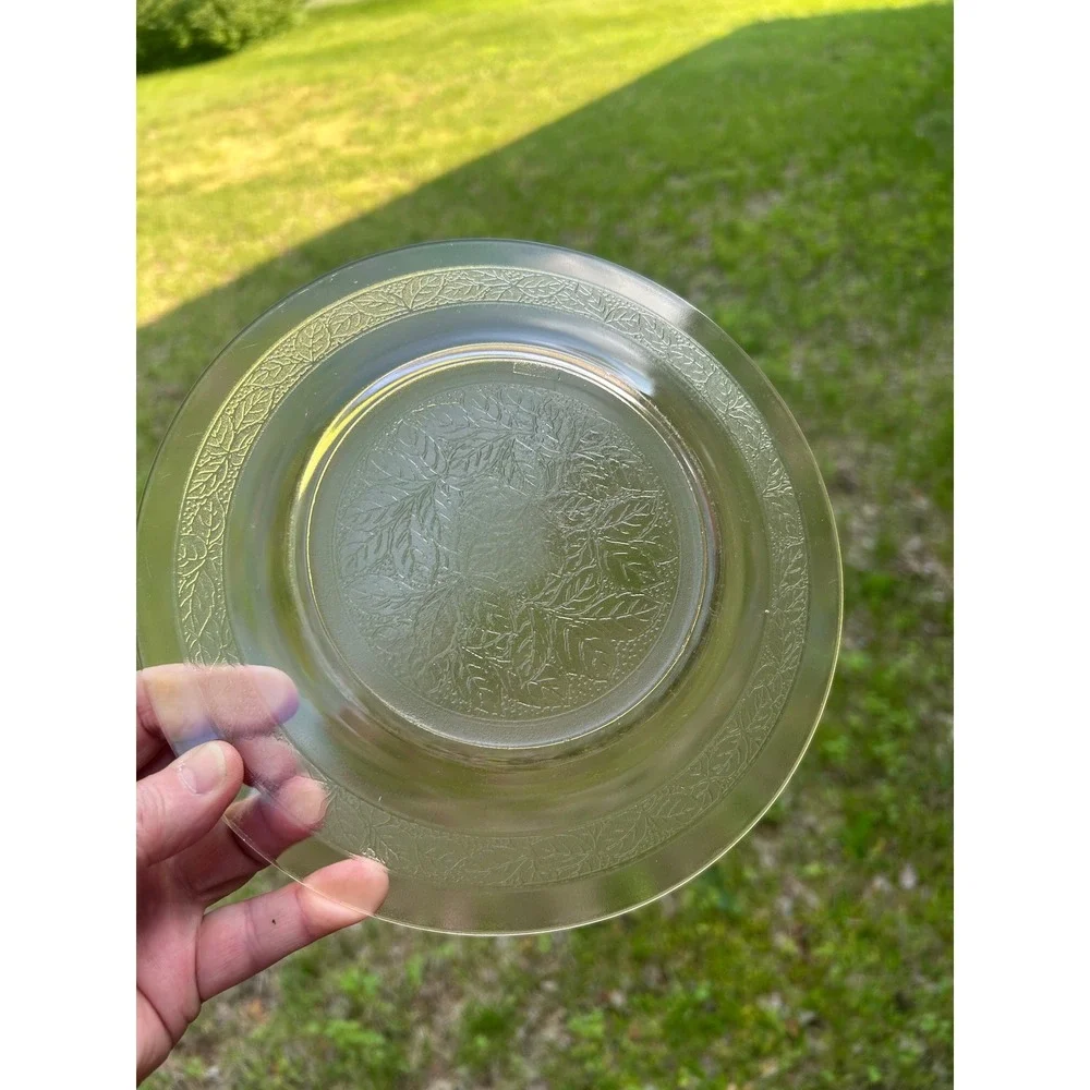 Vintage Federal‎ Glass Rosemary Pink Depression Glass Salad Plates Set of 3